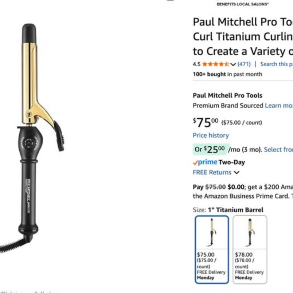 Paul Mitchell Curl Titanium 1 inch curling iron